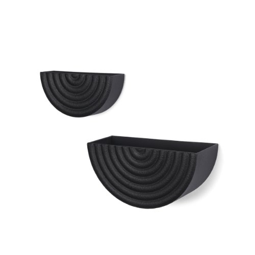 70532 - Shilo Matte Black Metal Hanging Wall Planter (Set of 2)