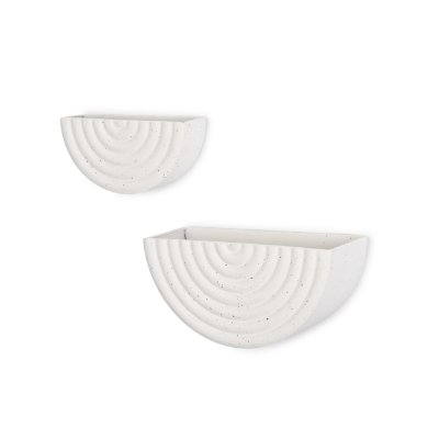70533 - Shilo Matte White Metal Hanging Wall Planter (Set of 2)