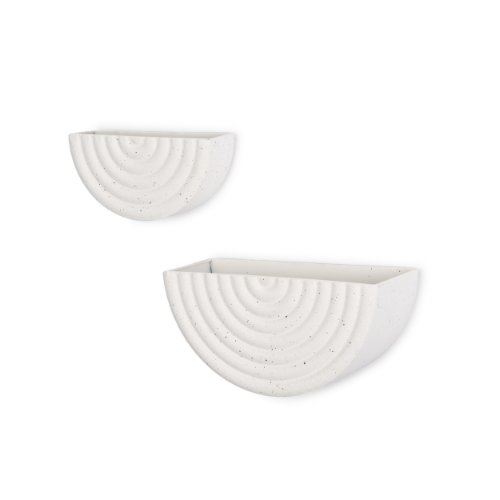 70533 - Shilo Matte White Metal Hanging Wall Planter (Set of 2)