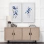 15220 - Blue Iris II by Mercana Studio a Hand Embellished Textured Framed Art Print Matted under Glass