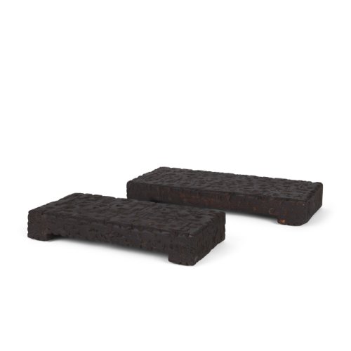 70500 - Shira Reclaimed Dark Brown Wooden Riser (Set of 2)