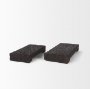 70500 - Shira Reclaimed Dark Brown Wooden Riser (Set of 2)