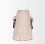 70513 - Monique Small Light Brown w/ Handles Wood Pot