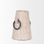 70513 - Monique Small Light Brown w/ Handles Wood Pot