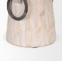 70513 - Monique Small Light Brown w/ Handles Wood Pot