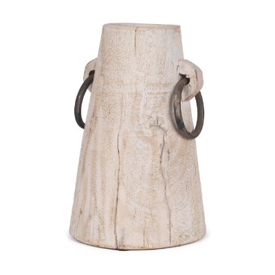 70514 - Monique Large Light Brown w/ Handles Wood Pot