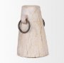 70514 - Monique Large Light Brown w/ Handles Wood Pot