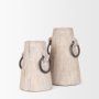 70514 - Monique Large Light Brown w/ Handles Wood Pot