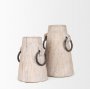 70514 - Monique Large Light Brown w/ Handles Wood Pot