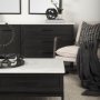 69208-AB - Divina Black-Brown Wood w/ White Marble Top and Black Metal Base Sideboard