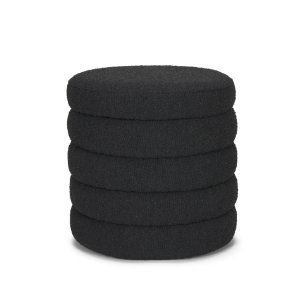 Elise Black Boucle Upholstered Storage Ottoman