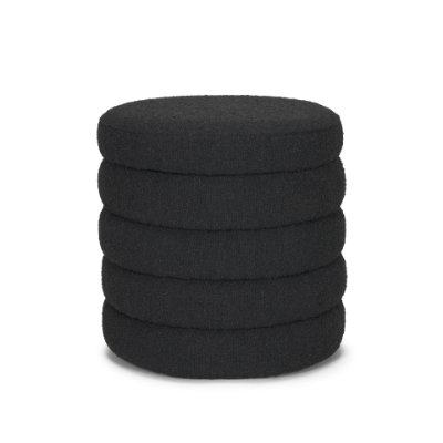 70410 - Elise Black Boucle Upholstered Storage Ottoman
