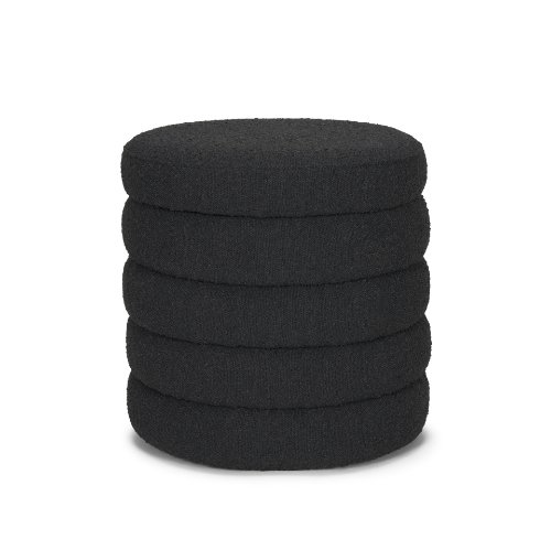 70410 - Elise Black Boucle Upholstered Storage Ottoman