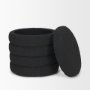 70410 - Elise Black Boucle Upholstered Storage Ottoman