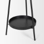 70522 - Everett Matte Black Metal w/ Two Metal Shelves Coat Rack