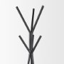 70523 - Everett Matte Black Metal w/ Two Wood Shelves Coat Rack