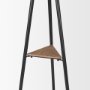 70523 - Everett Matte Black Metal w/ Two Wood Shelves Coat Rack