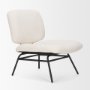 70684 - Nora Cream Fabric w/ Matte Black Metal Legs Accent Chair