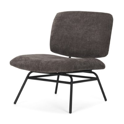 70732 - Nora Charcoal Fabric w/ Matte Black Metal Legs Accent Chair