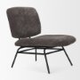 70732 - Nora Charcoal Fabric w/ Matte Black Metal Legs Accent Chair