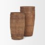 70508 - Porta Small Medium Brown Reclaimed Wooden Pot