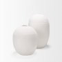 67679 - Karakum II Large White Textured Ceramic Vase 