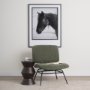 70685 - Nora Forest Green Fabric w/ Matte Black Metal Legs Accent Chair