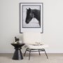 70684 - Nora Cream Fabric w/ Matte Black Metal Legs Accent Chair