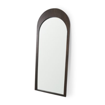 70621 - Celeste Dark Brown Wood Arched Floor Mirror