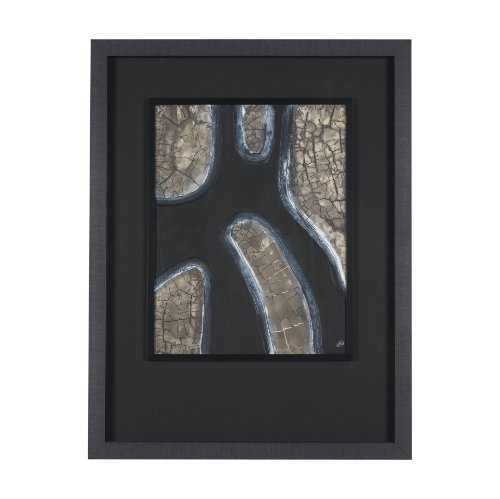 15256 - Contrasting Paths I by Studio M a handmade Original Framed 3D Textured Artwork under Glass