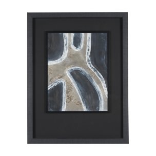 Contrasting Paths II by Studio M a handmade Original Framed 3D Textured Artwork under Glass