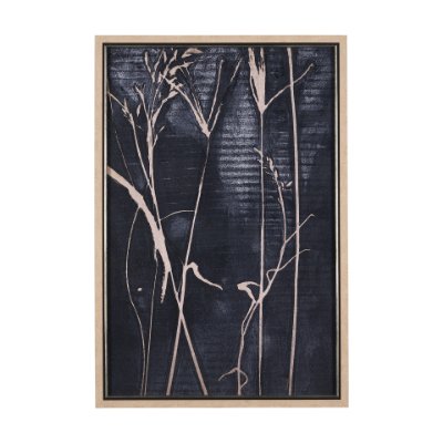 15266 - Herbes Hautes Indigo I by Mercana Studio a Hand Embellished Textured Framed Art Print