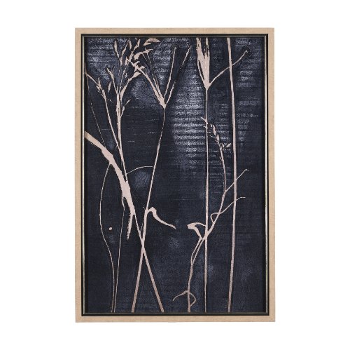 15266 - Herbes Hautes Indigo I by Mercana Studio a Hand Embellished Textured Framed Art Print