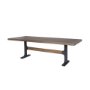 70569-AB - Araxi Rectangular Dark Brown Wood w/ Black Metal Base Dining Table