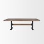 70569-AB - Araxi Rectangular Dark Brown Wood w/ Black Metal Base Dining Table