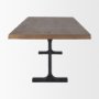 70569-AB - Araxi Rectangular Dark Brown Wood w/ Black Metal Base Dining Table