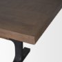 70569-AB - Araxi Rectangular Dark Brown Wood w/ Black Metal Base Dining Table