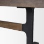 70569-AB - Araxi Rectangular Dark Brown Wood w/ Black Metal Base Dining Table
