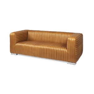 Ricciardo 82.5W Cognac Leather Three Seater Sofa