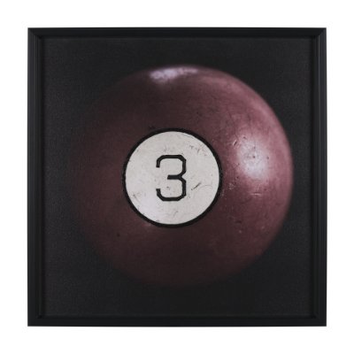 15298 - Billiard IV 3 Ball by Chris Dunker a Hand Embelished Textured Framed Art Decograph Print
