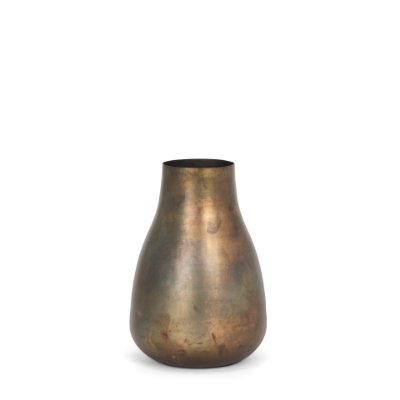 70519 - Devi Short Oxidized Gold Metal Vase