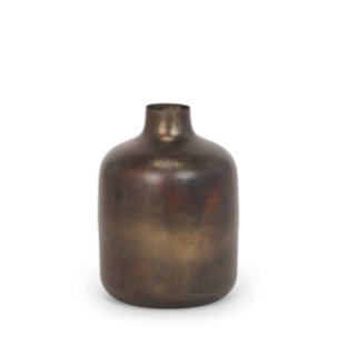 Daya Medium Antiqued Gold Metal Vase