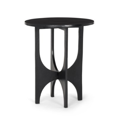 70617 - Sobi Textured Matte Black Round Metal Accent Table