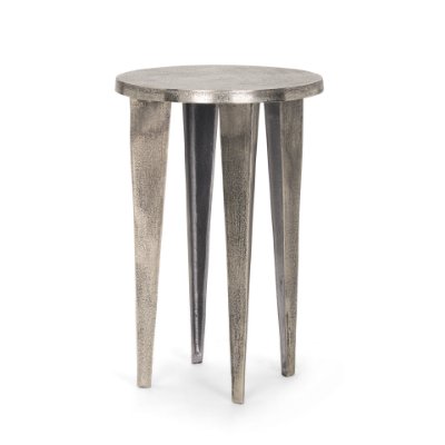 70618 - Maggie Textured Silver Nickel Cast Aluminum Metal Accent Table