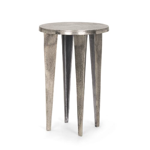 70618 - Maggie Textured Silver Nickel Cast Aluminum Metal Accent Table