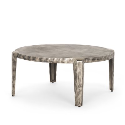 70619 - Randy Silver Nickel Cast Aluminum Metal Coffee Table
