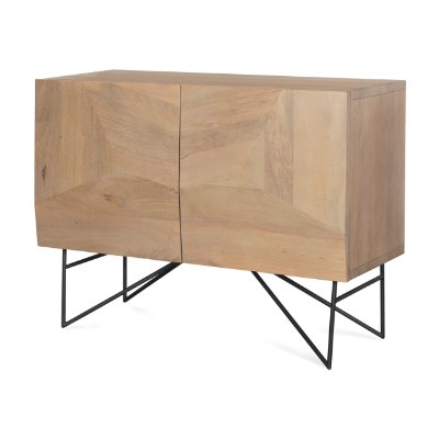 70682 - Darwin Light Brown Wooden 2 Door w/ 2 Shelves Accent Cabinet