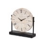 70692 - Raja Matte Black Metal w/ Wood Table Clock