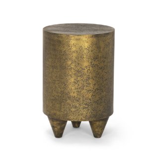Rosh Textured Gold Metal w/ Acid Wash  Accent Table
