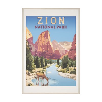 15277 - National Park - Zion by Mark Chandon a Framed Art Print Matted under Glass